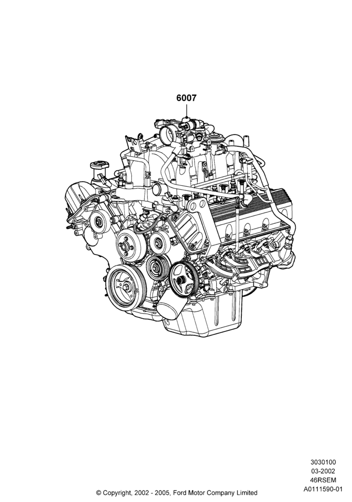 00B - Engine Assy Fully Dressed, Romeo 4.6 SOHC EFI, Windsor 4.6 SOHC EFI; 18/MAR/2002-02/AUG/2004
