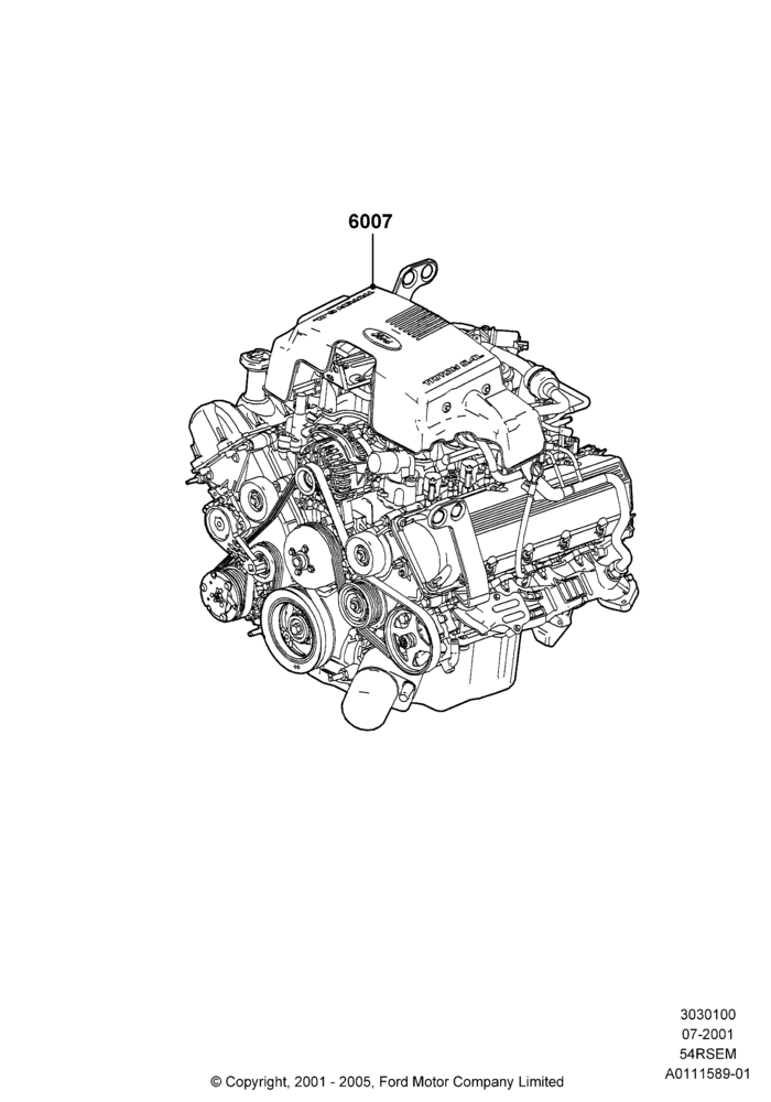 00A - Engine Assy Fully Dressed, 5.4L Modular SOHC V8; 18/MAR/2002-02/AUG/2004