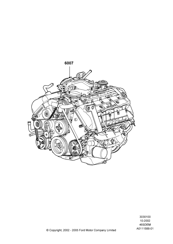 00C - Engine Assy Fully Dressed, 4.6L DOHC V8 EFI, V8 Appearance Group; 04/NOV/2002-12/MAY/2004