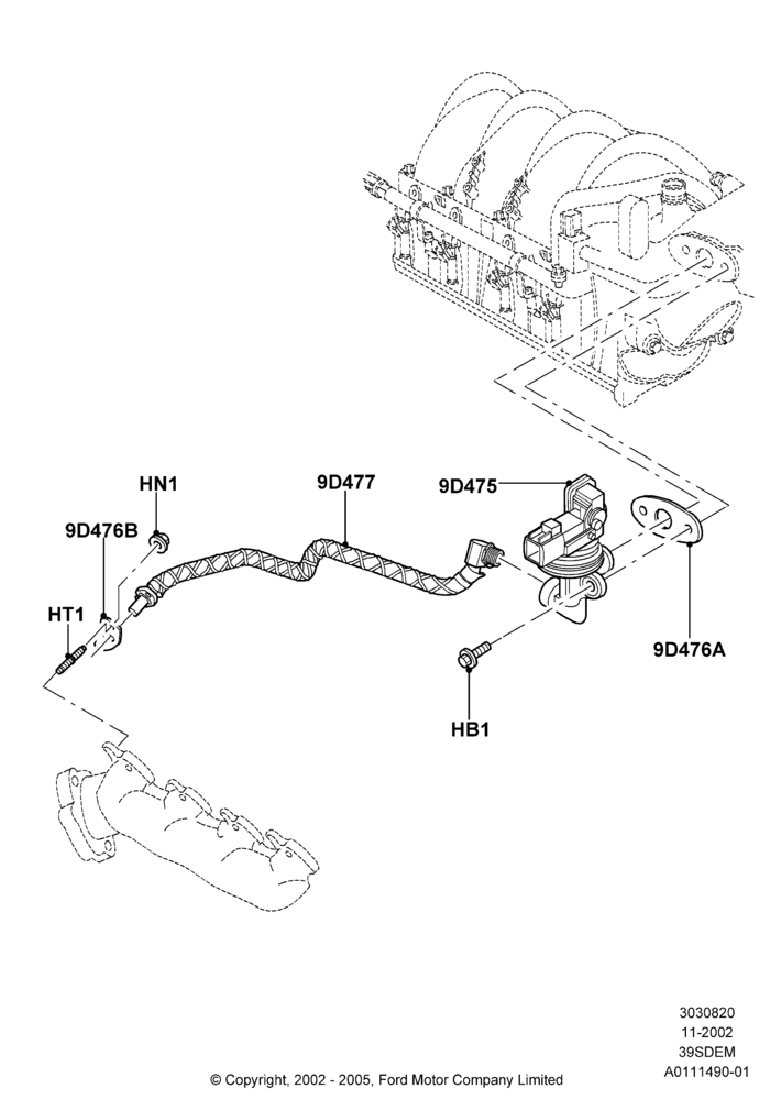20E - Exhaust Gas Recirculation, 3.9L Dohc EFI NA V8 Gas*HP; 18/NOV/2002-01/JUL/2005