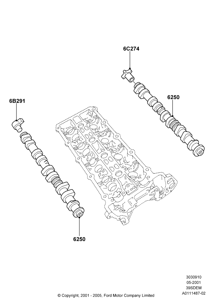 10B - Camshaft, 3.9L Dohc EFI NA V8 Gas*HP; 04/JUN/2001-01/JUL/2005