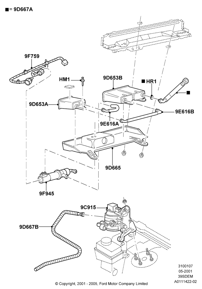 07B - Fuel Vapour System, 3.9L Dohc EFI NA V8 Gas*HP; 04/JUN/2001-18/NOV/2002