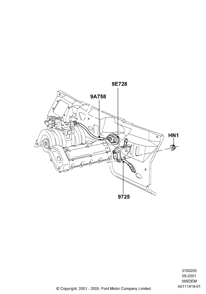 05B - Accelerator/Injection Pump Controls, 3.9L Dohc EFI NA V8 Gas*HP; 04/JUN/2001-18/NOV/2002
