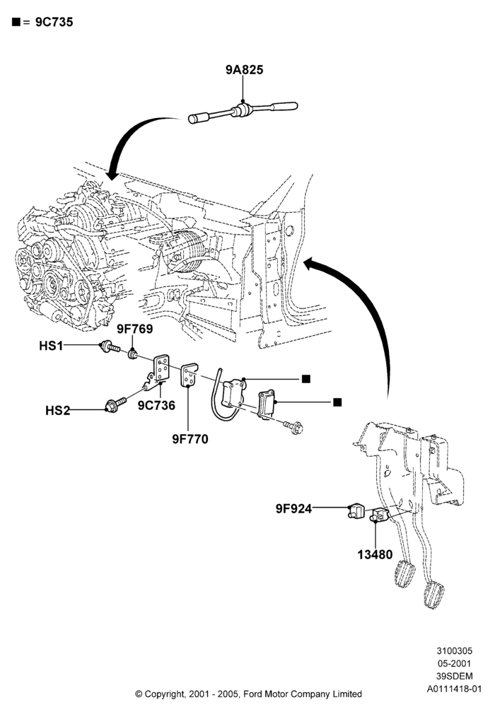 05B - Speed Control, 3.9L Dohc EFI NA V8 Gas*HP; 04/JUN/2001-01/JUL/2005