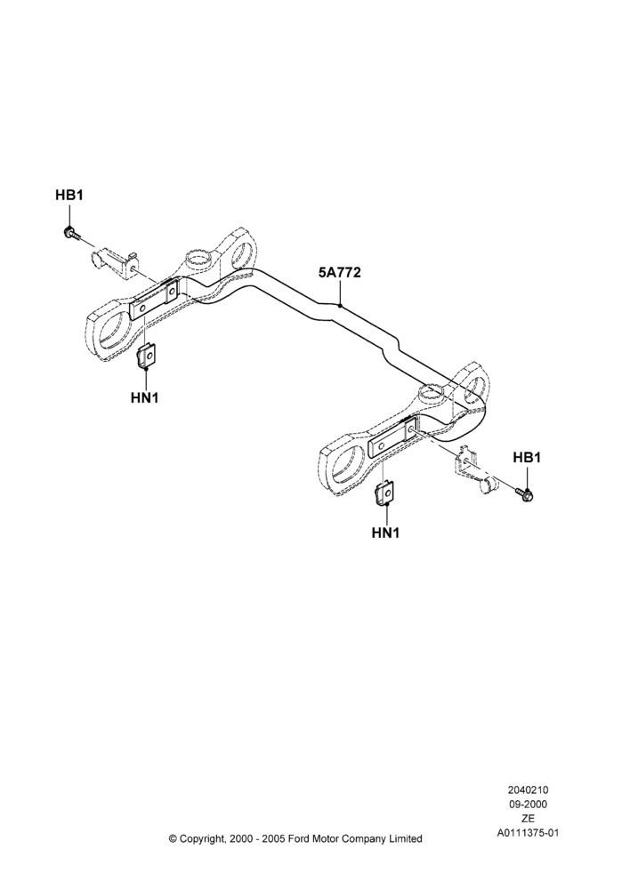 10B - Rear Cross Member & Stabilizer Bar, GT; 18/SEP/2000-12/MAY/2004