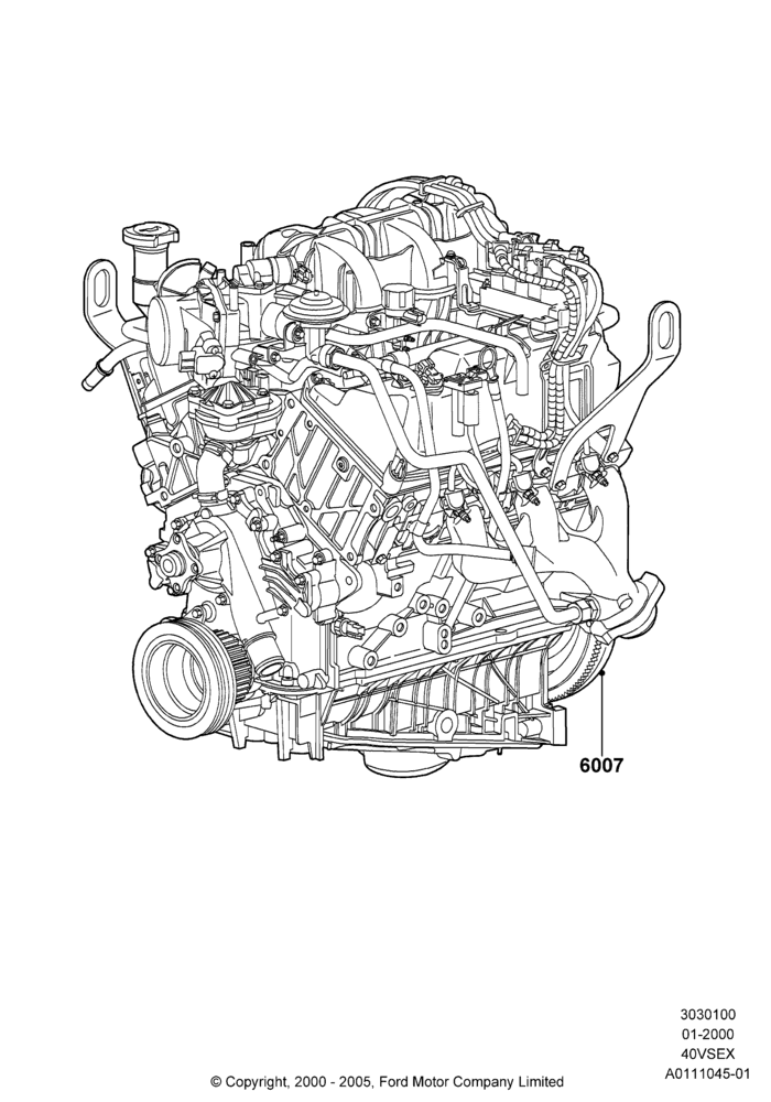00A - Engine Assy Fully Dressed, 4.0L V6 12V SOHC EFI; 31/JAN/2000-30/JUN/2005