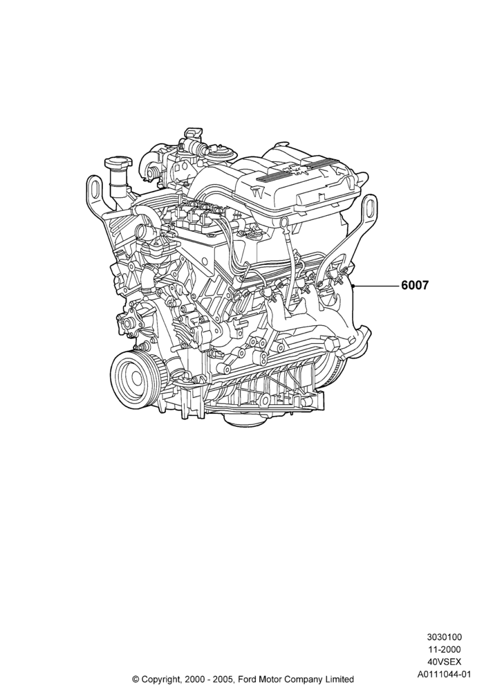 00B - Engine Assy Fully Dressed, 4.0L V6 12V SOHC EFI; 13/NOV/2000-16/DEC/2010