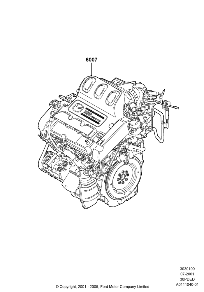 00A - Engine Assy Fully Dressed, 3.0 V6 24V DOHC EFI Modular; 12/JUN/2000-01/MAY/2006