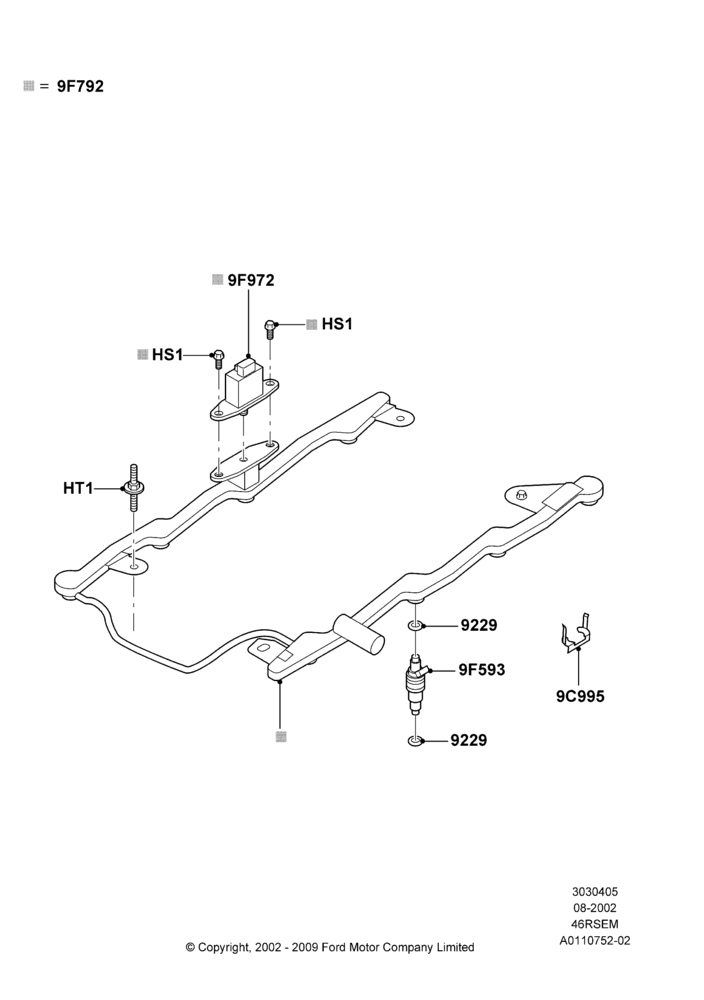 05B - Fuel Injectors and Pipes, 4.6 SOHC EFI, GT; 05/AUG/2002-12/MAY/2004