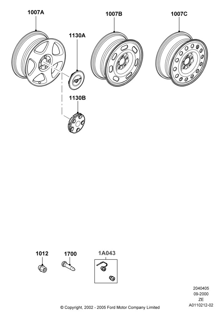 05B - Wheels, With 16" Wheels; 18/SEP/2000-05/SEP/2001