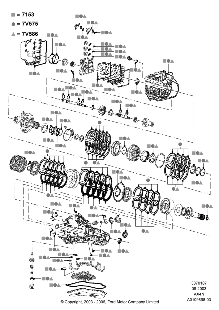 07 - Automatic Transmission Gasket Kits, AX4N; 25/AUG/2003-02/JAN/2007