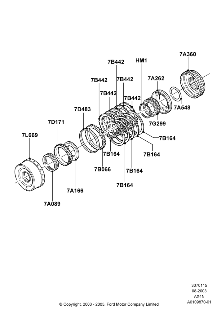 15 - Forward Clutch and Components, AX4N; 25/AUG/2003-02/JAN/2007