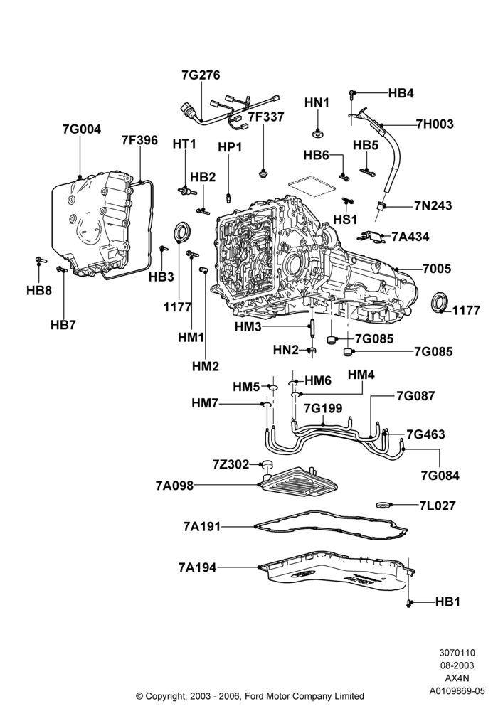 10 - Transmission External Components, AX4N; 25/AUG/2003-02/JAN/2007