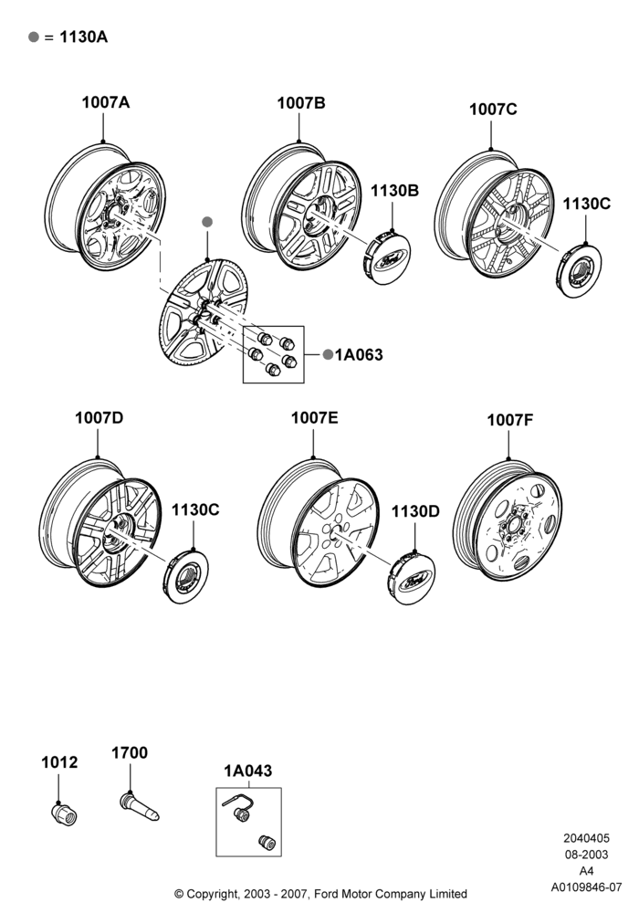 05A - Wheels, With 16" Wheels; 25/AUG/2003-22/JUN/2004