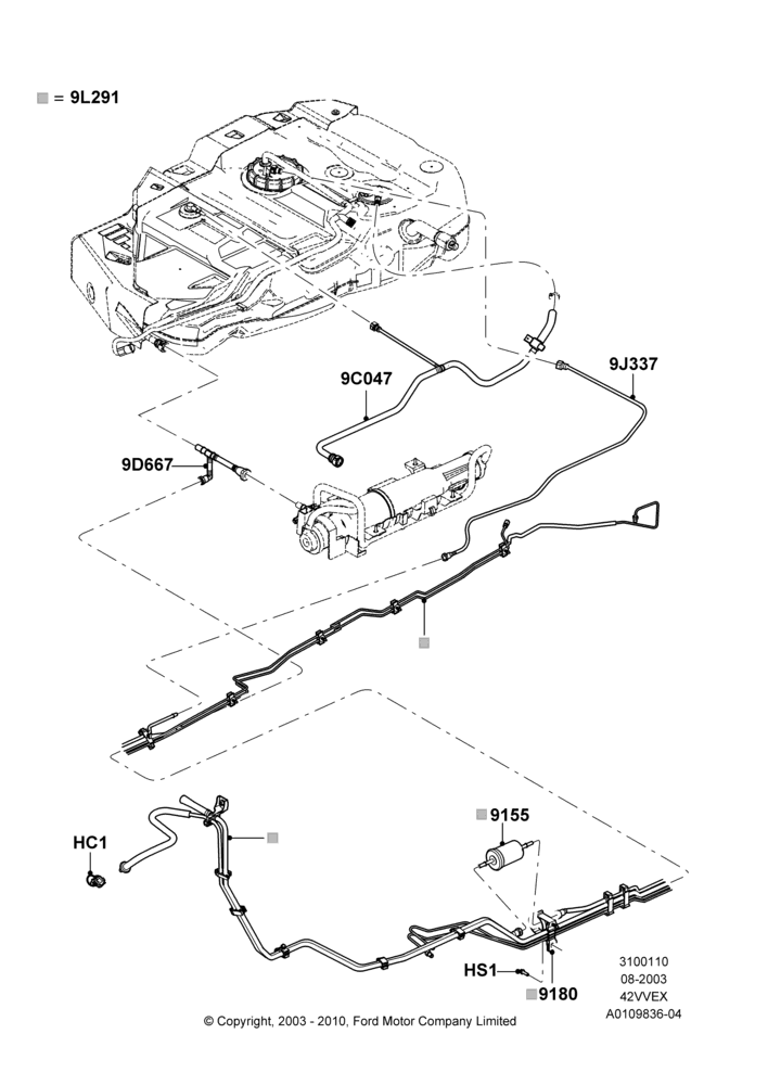 10A - Fuel Lines, 4.2L V6 12v OHV EFI; 25/AUG/2003-30/MAY/2005