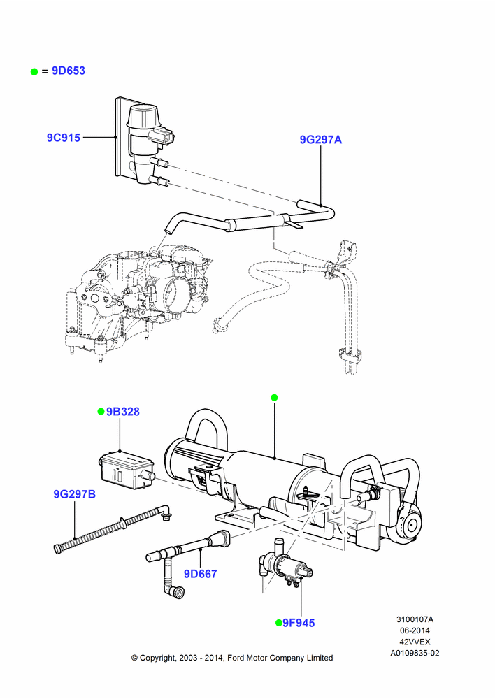 07A - Fuel Vapour System, 4.2L V6 12v OHV EFI; 25/AUG/2003-10/JAN/2005