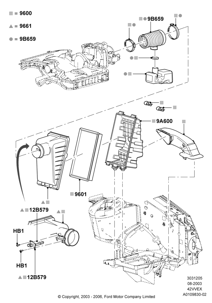 05A - Air Cleaner, 4.2L V6 12v OHV EFI; 25/AUG/2003-02/JAN/2007
