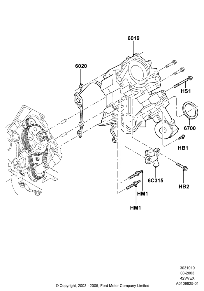 10A - Timing Gear Covers, 4.2L V6 12v OHV EFI; 25/AUG/2003-02/JAN/2007
