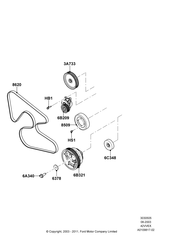 Pulleys and Drive Belts, 4.2L V6 12v OHV EFI