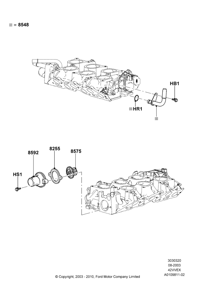 20A - Thermostat/Housing & Related Parts, 4.2L V6 12v OHV EFI; 25/AUG/2003-02/JAN/2007