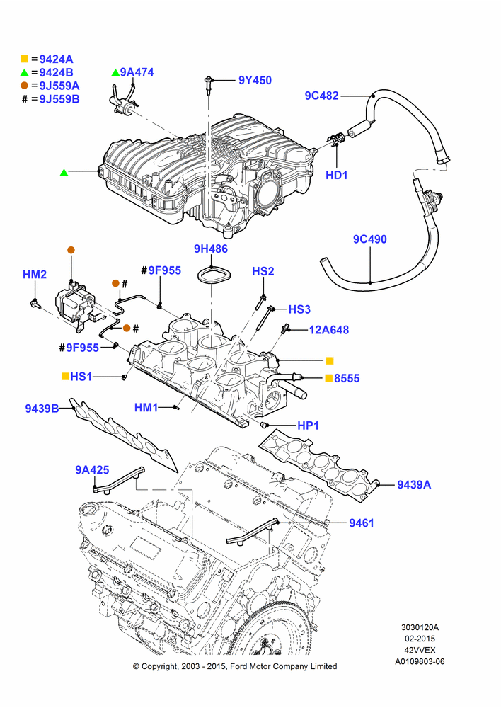 20A - Intake Manifold, 4.2L V6 12v OHV EFI; 25/AUG/2003-02/JAN/2007