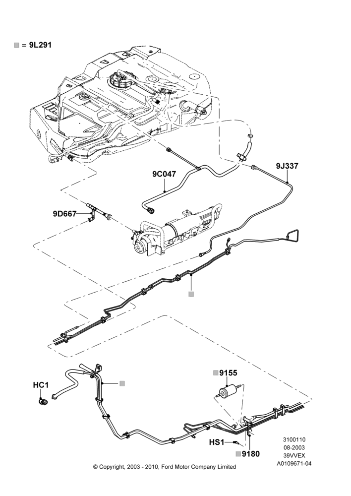 10A - Fuel Lines, 3.9L OHV EFI NA V6 GAS; 25/AUG/2003-30/MAY/2005