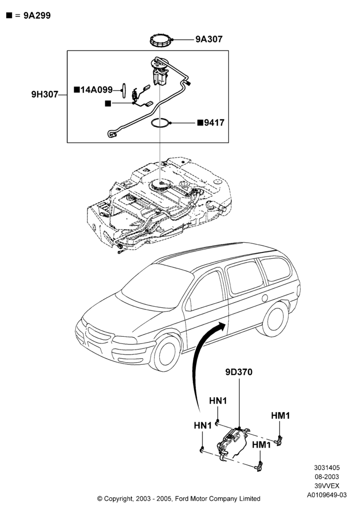 10A - Fuel Pump And Sender Unit, 3.9L OHV EFI NA V6 GAS; 25/AUG/2003-30/MAY/2005