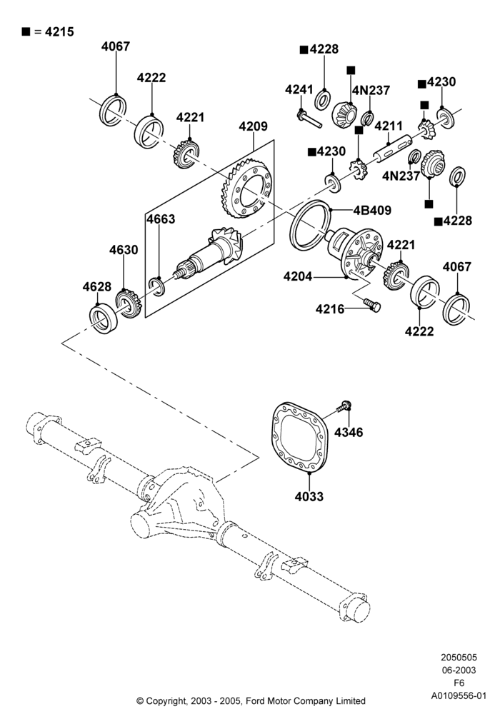 05A - Components - Rear Axle Diff & Carr., Rear Axle Less Limited Slip Diff, With 8.8 Axle; 02/JUN/2003-17/JUL/2006