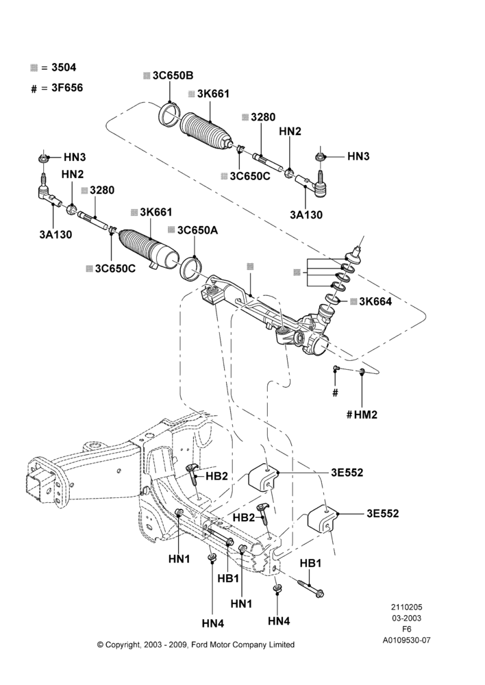 05A - Steering Gear; 02/JUN/2003-18/AUG/2008