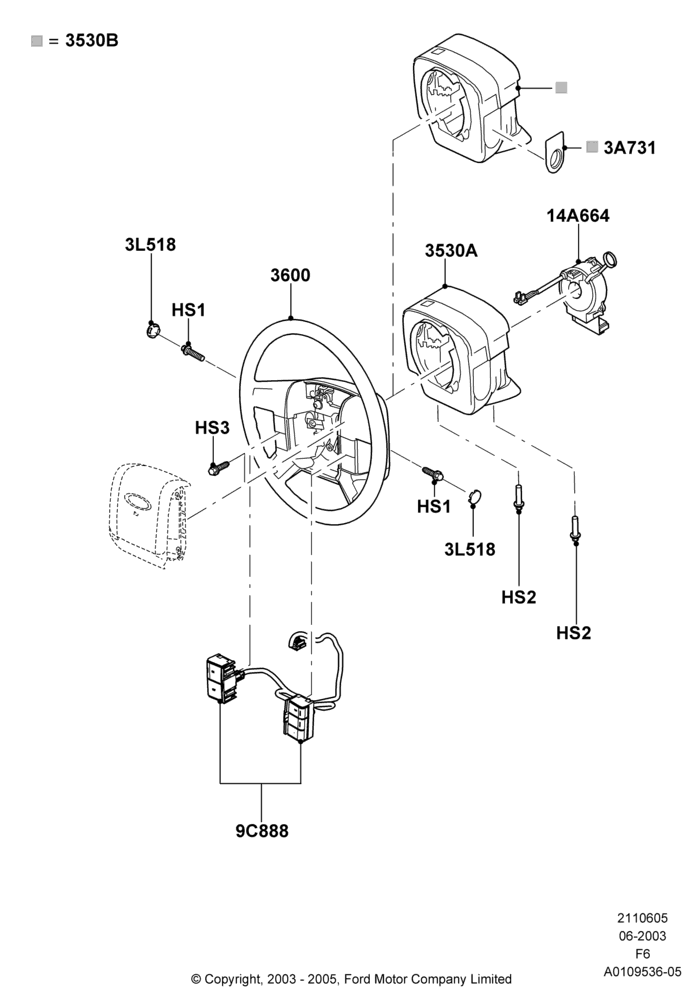 Схема установки 8L3Z-14A664-A