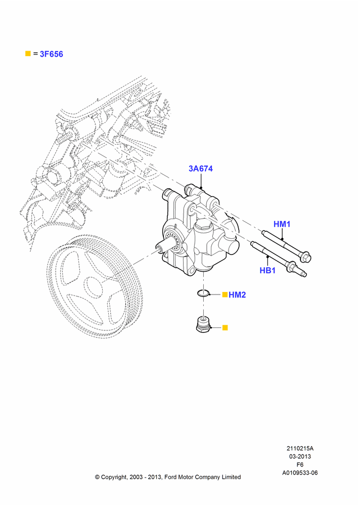 15A - Power Steering Pump Mounting; 02/JUN/2003-18/AUG/2008