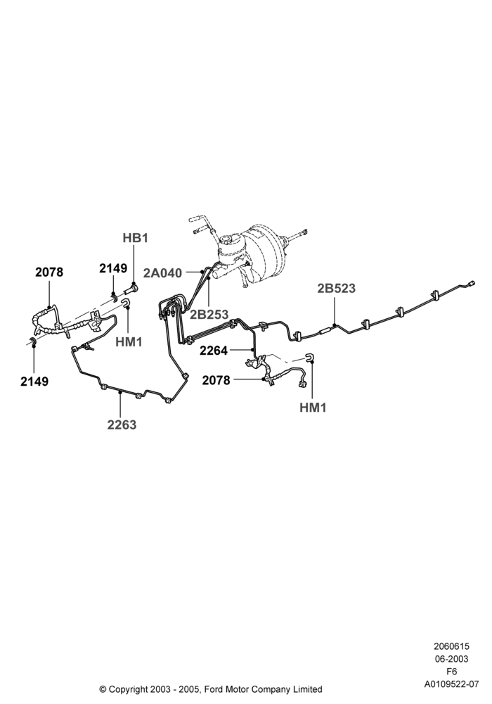 15A - FRONT BRAKE LINES, LHD RWD; 02/JUN/2003-18/AUG/2008
