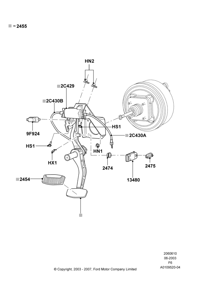 10A - Brake and Clutch Controls, Adjustable Accl/Brake Foot Pedals, With Adjust Accl/Brk Foot Pedals-HD; 02/JUN/2003-18/AUG/2008