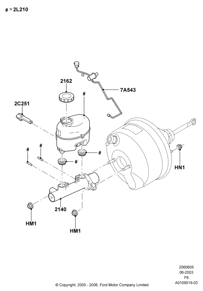 05A - Master Cylinder - Brake System; 02/JUN/2003-18/AUG/2008