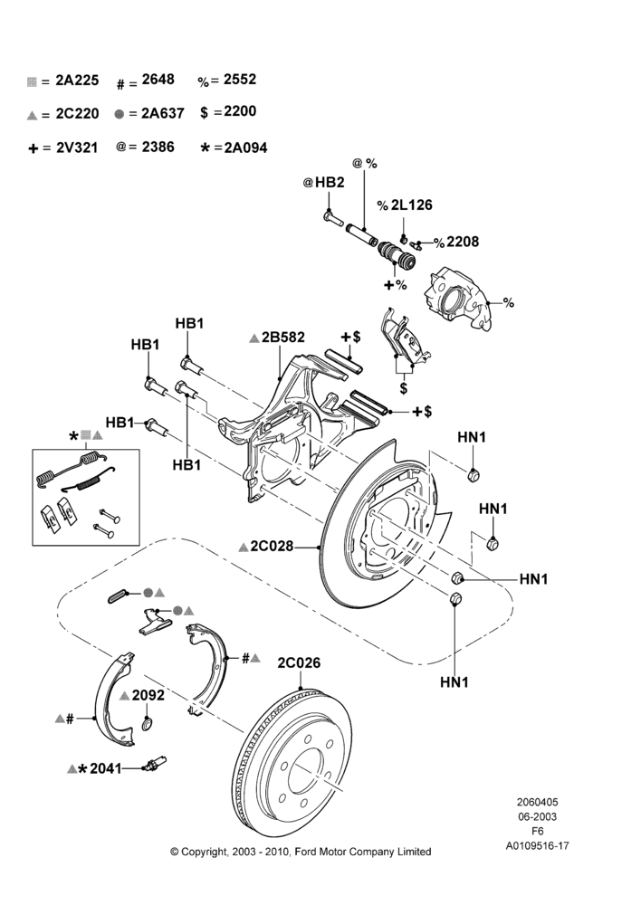 05A - Rear Brake Discs and Calipers; 02/JUN/2003-18/AUG/2008