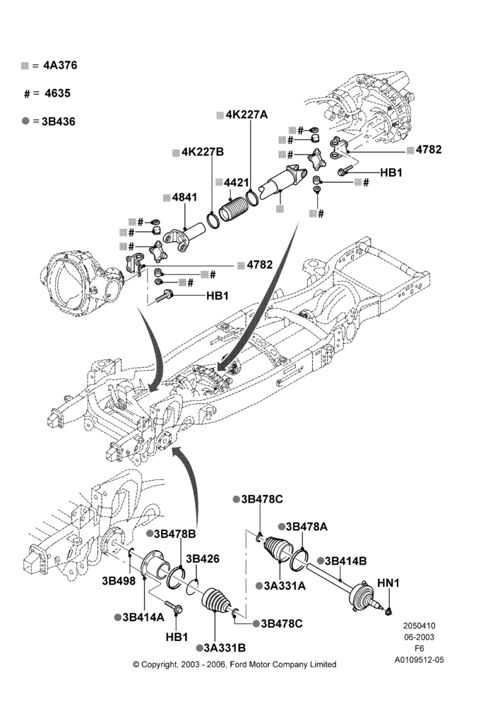 10A - Drive Shaft - Front Axle Drive, 4WD; 02/JUN/2003-18/AUG/2008