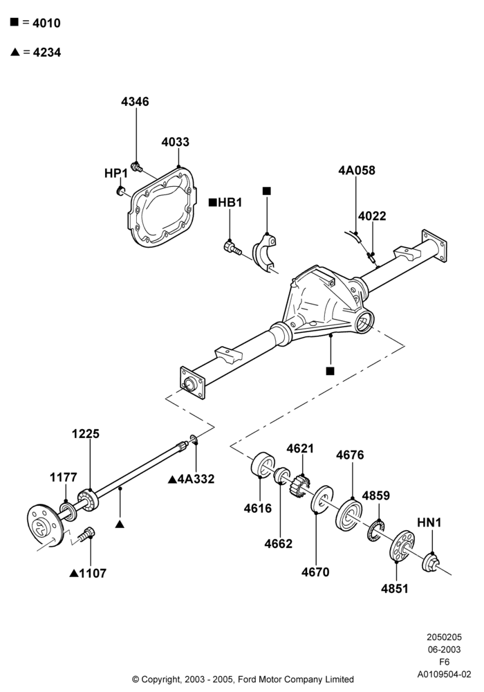 05A - Rear Axle, With 8.8 Axle; 02/JUN/2003-17/JUL/2006