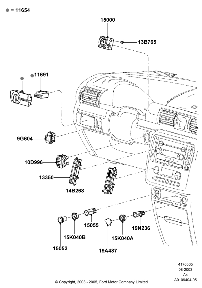 05 - Instrument Panel Related Parts; 25/AUG/2003-02/JAN/2007