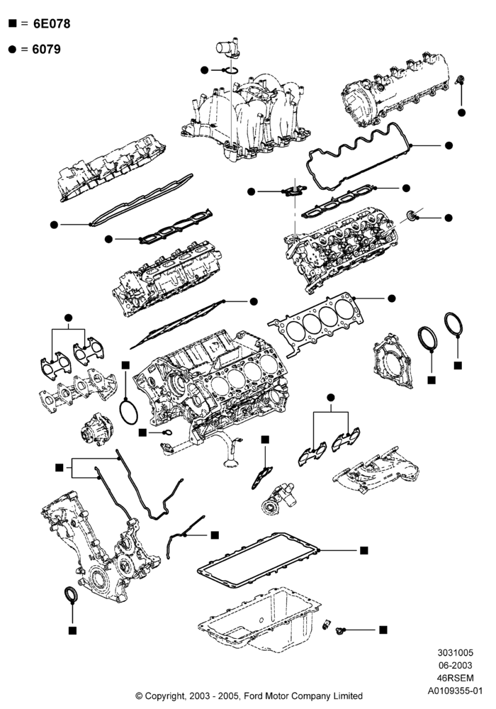 05C - Engine Gasket Kits, Romeo 4.6 SOHC EFI, Windsor 4.6 SOHC EFI; 02/JUN/2003-18/AUG/2008