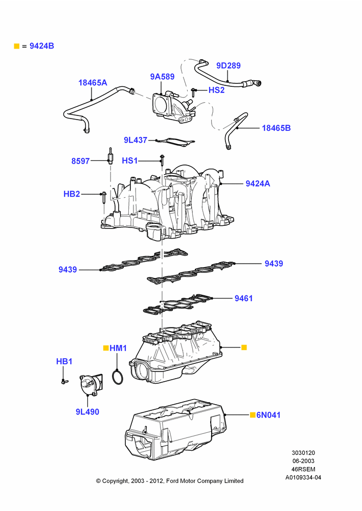 20C - Intake Manifold, Romeo 4.6 SOHC EFI; 02/JUN/2003-10/DEC/2003