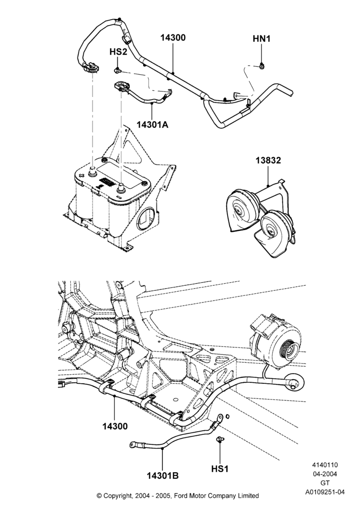 10 - Battery Cables and Horn; 30/JUN/2004