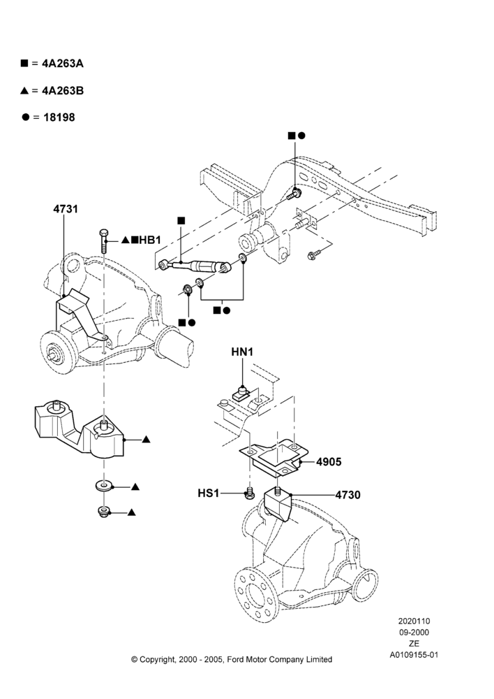 10B - Rear Differential Mounting, GT; 18/SEP/2000-12/MAY/2004