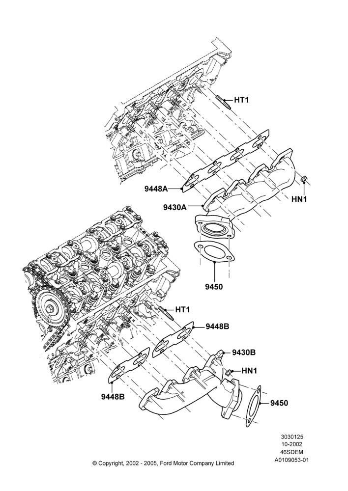 Exhaust Manifold, 4.6L DOHC V8 EFI, V8 Appearance Group