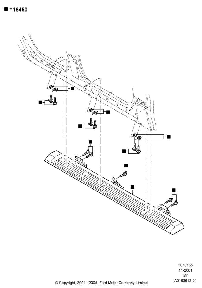 65X - Running Boards/Side Steps, Accessory Molded Running Boards; 03/FEB/2003-02/AUG/2006