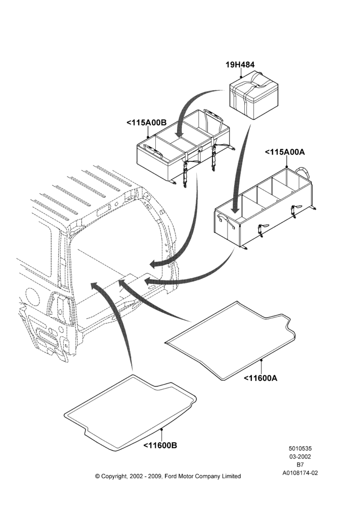 35XB - Load Compartment Trim, Accessory Cargo Liner, Accessory Cargo Tray; 18/MAR/2002-02/AUG/2006