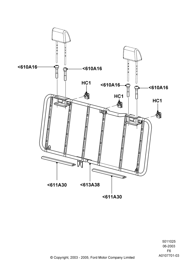 25A - Rear Seat Back, Super Cab; 02/JUN/2003-18/AUG/2008