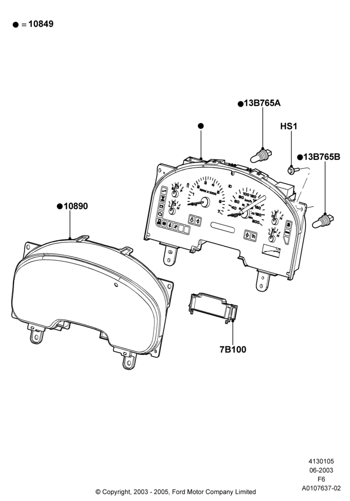 05A - Instrument Cluster, Flow Thru Console With Armrest; 02/JUN/2003-23/AUG/2004