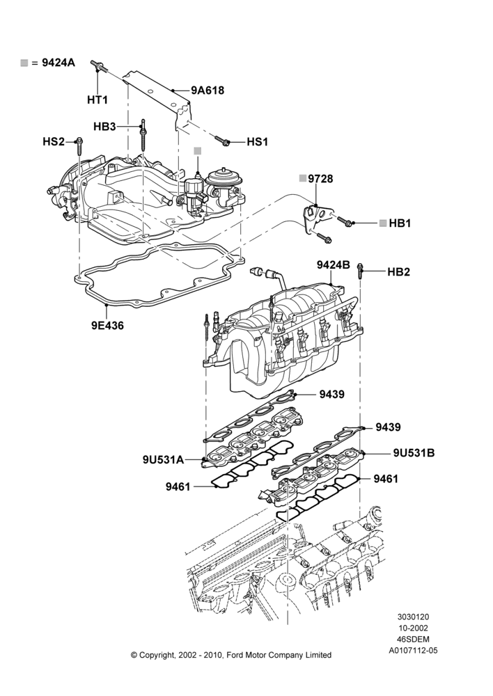 20C - Intake Manifold, 4.6L DOHC V8 EFI, V8 Appearance Group; 04/NOV/2002-12/MAY/2004