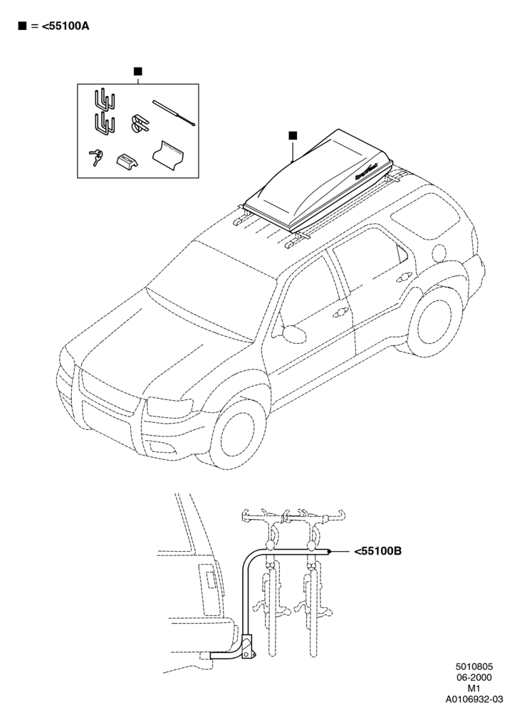 05W - Roof Rack Systems, (+) North American Markets, Accessory; 12/JUN/2000-01/MAY/2006