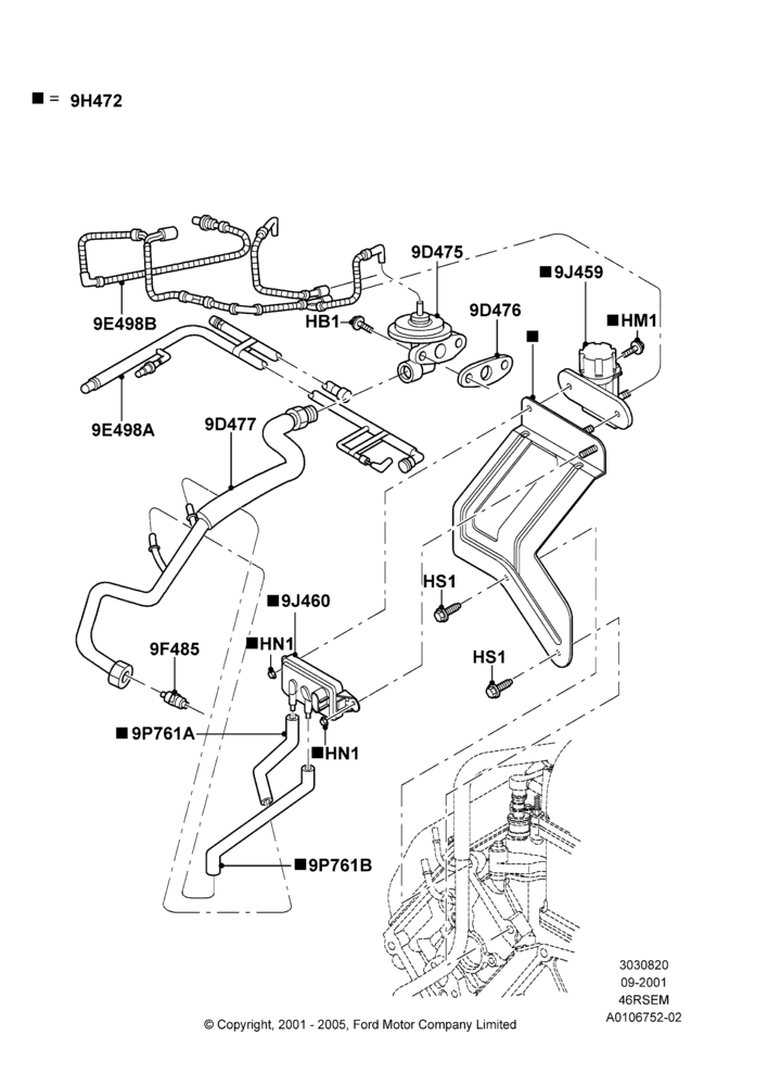 Exhaust Gas Recirculation, 4.6 SOHC EFI, With Bullitt Appearance Pack
